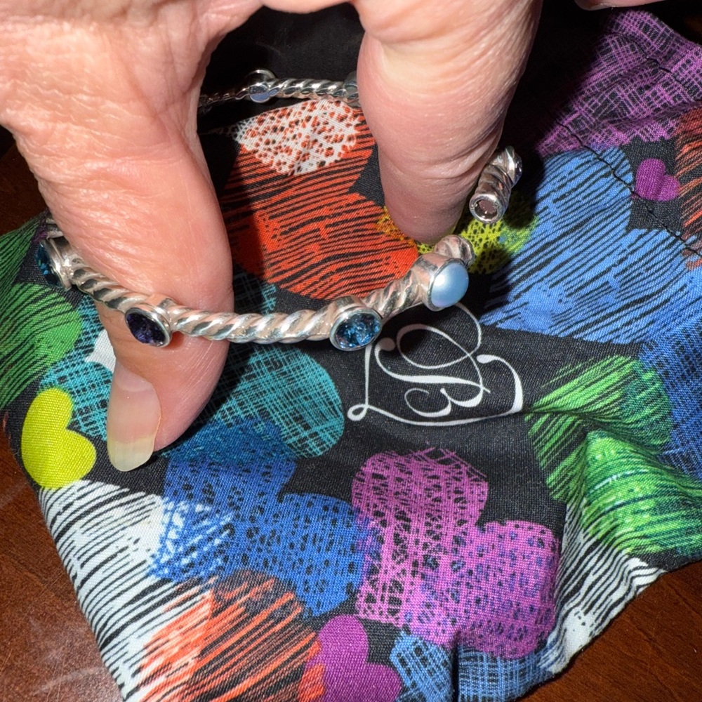 Brighton Silver Bracelet with Blue and Purple Accents - Picture 6 of 6